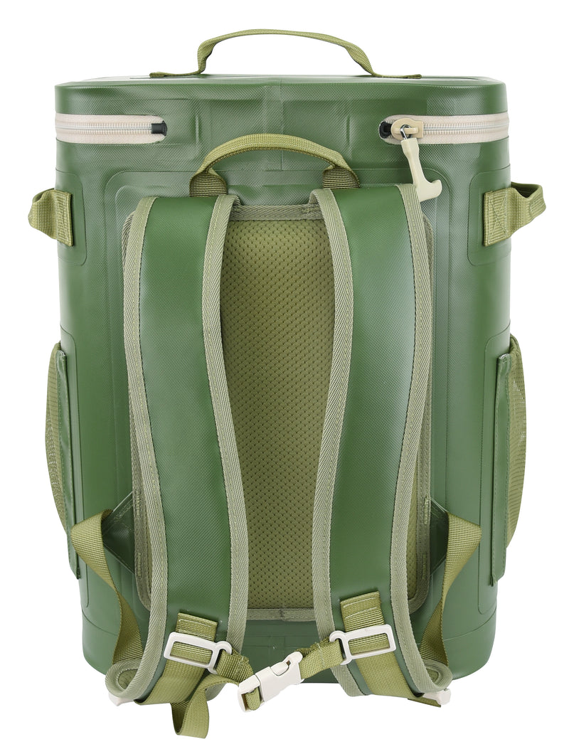 Waterproof Soft Sided Cooler Backpack - 24CAN - Olive
