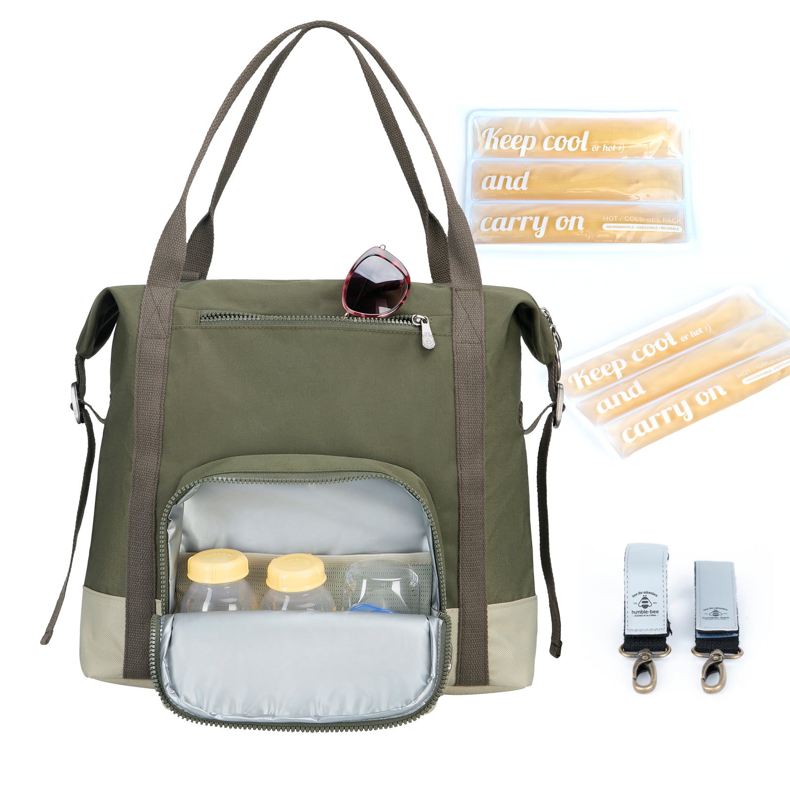 Humble Bee Kokoro Convertible Diaper Bag Olive