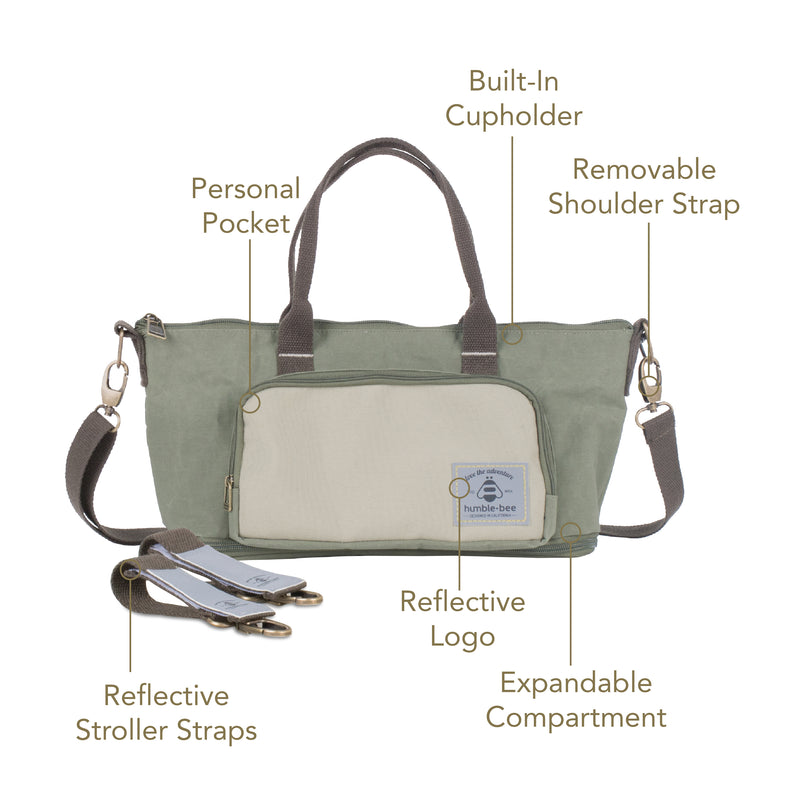 HAMUR Home HAMUR Baby Bag Organizer, Portable Stroller Mini Diaper Bag for Travel Unisex, Foldable Newborn Baby Accessories Carriage Bag Fo
